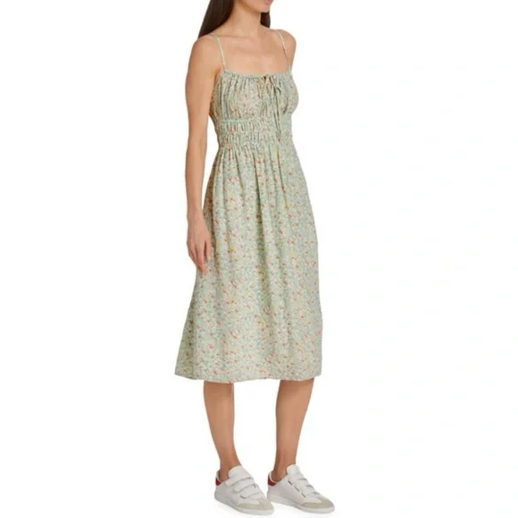 RAILS Green Floral Midi Dress Octavia Ditsy Crepe Strappy Size Small - Picture 6 of 11